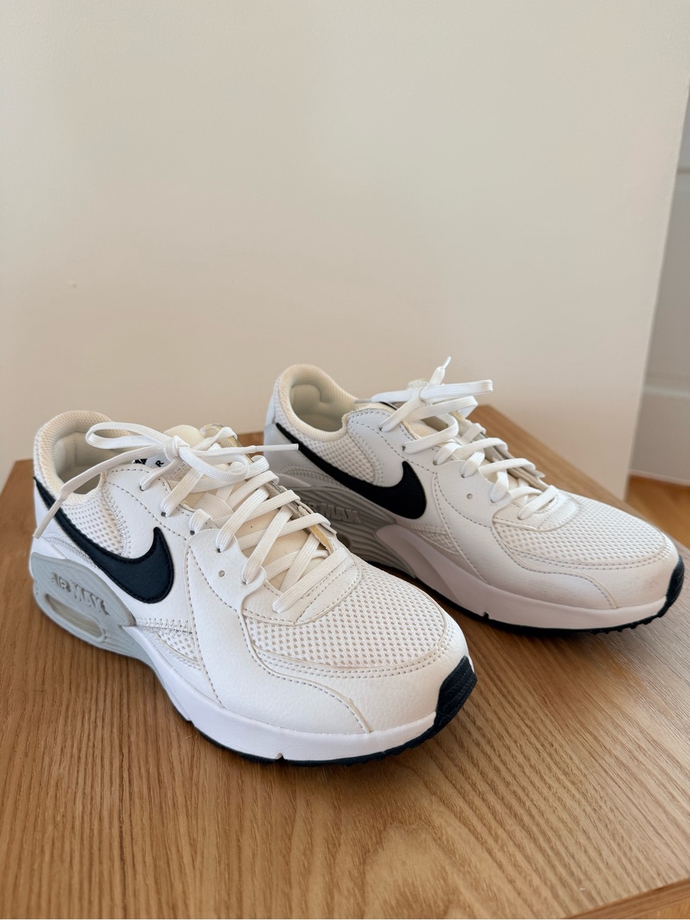 Nike Women's White Sneakers with Black Swoosh